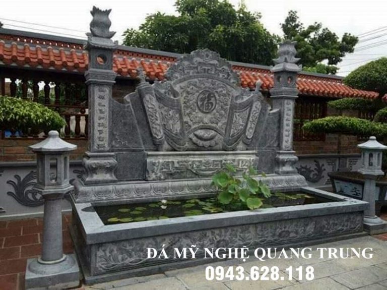 Mẫu Bình phong đá đẹp Nhà thờ họ