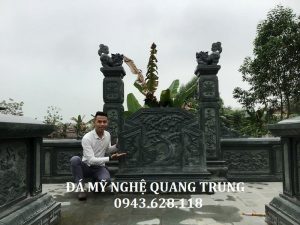 Mẫu Bình phong đá xanh rêu cao cấp Quang Trung Ninh Bình.